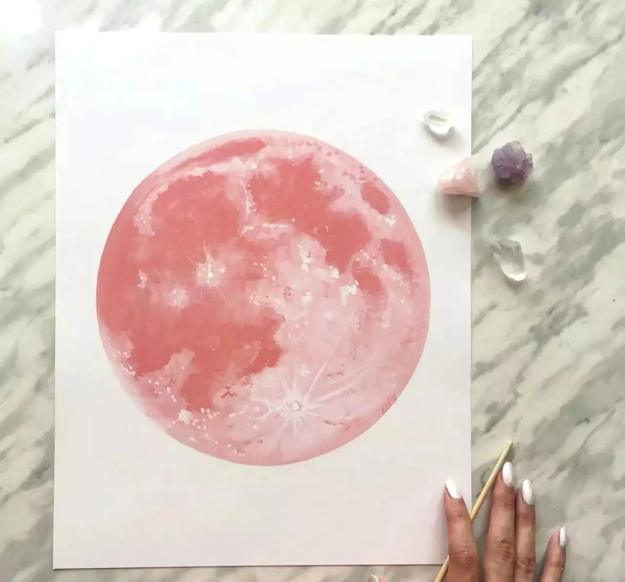 月亮画法 水粉图片