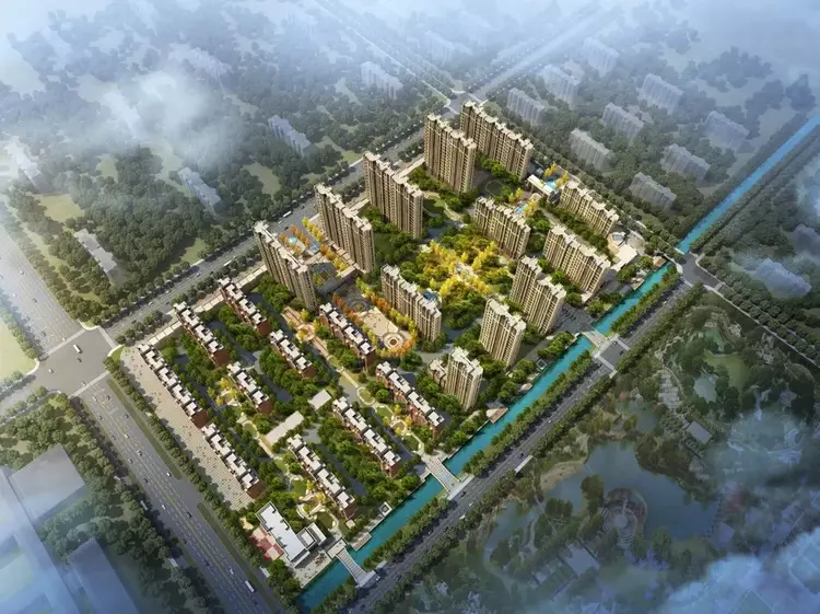 (奥体新城·御府全景鸟瞰效果图)(御府大门效果图)(奥体新城·御府