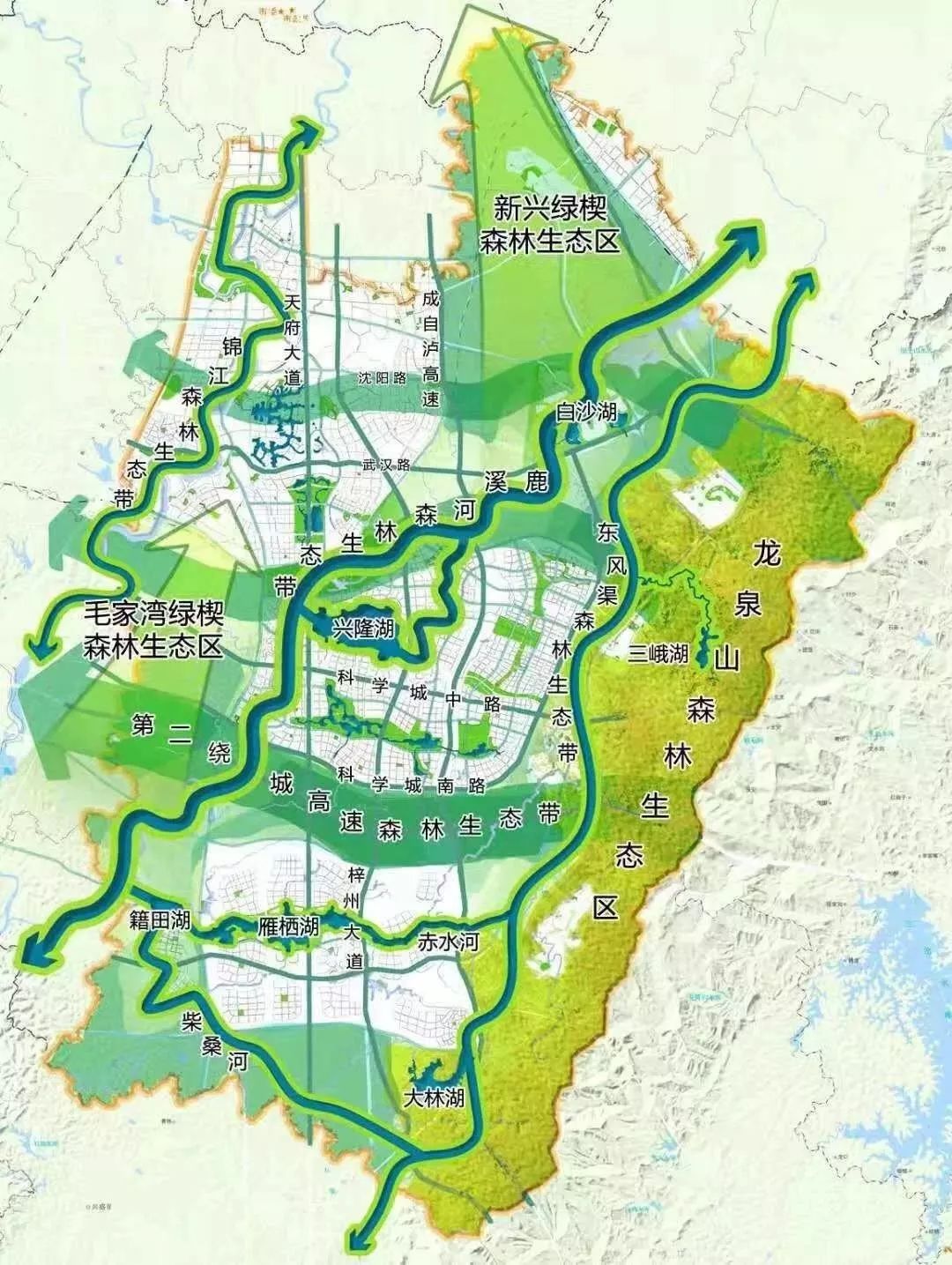 日前,《天府新區成都直管區公園城市——全域森林化空間佈局規劃(2019