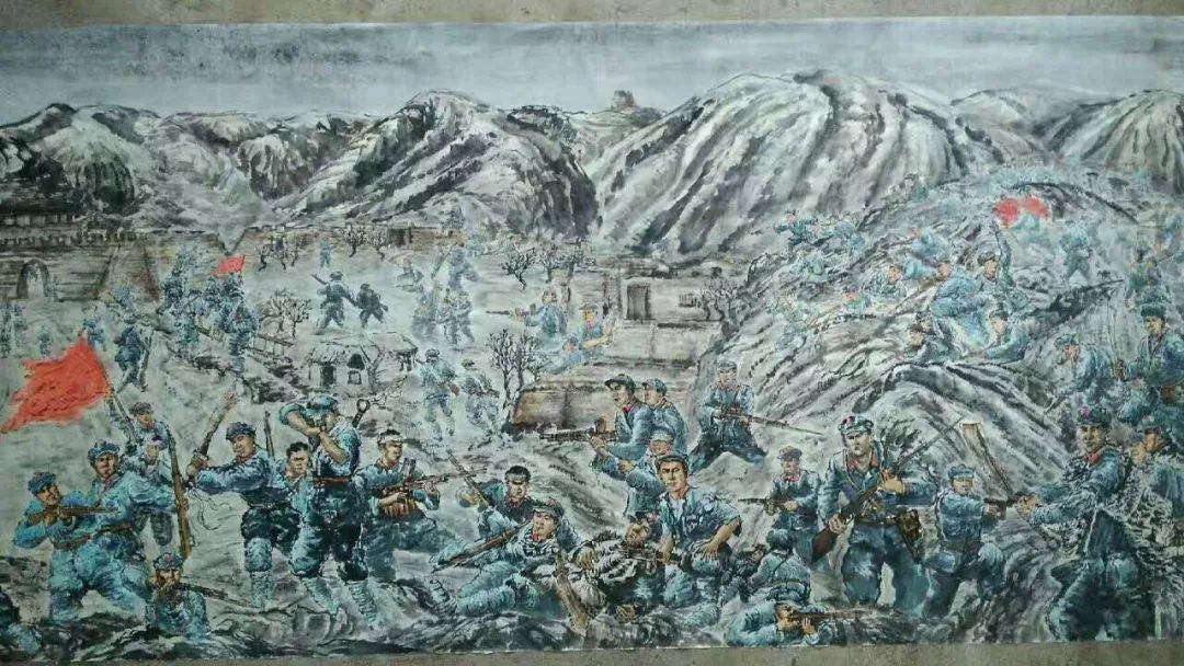画在武威西路军魂景亚中油画作品