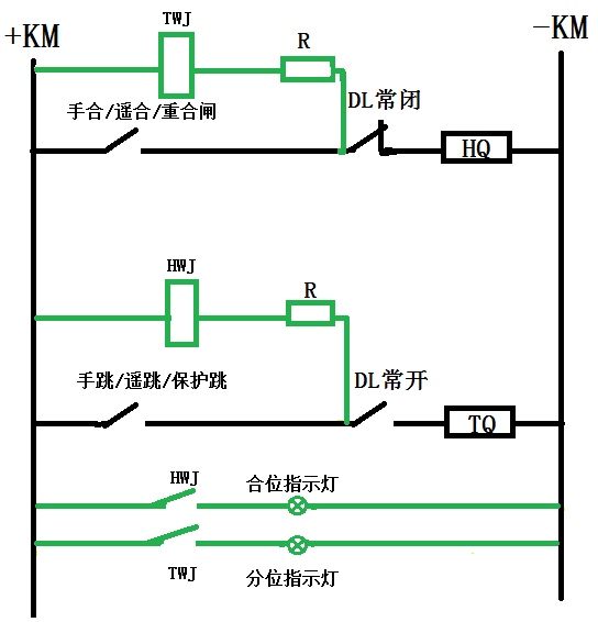 断路器电路图画法图片