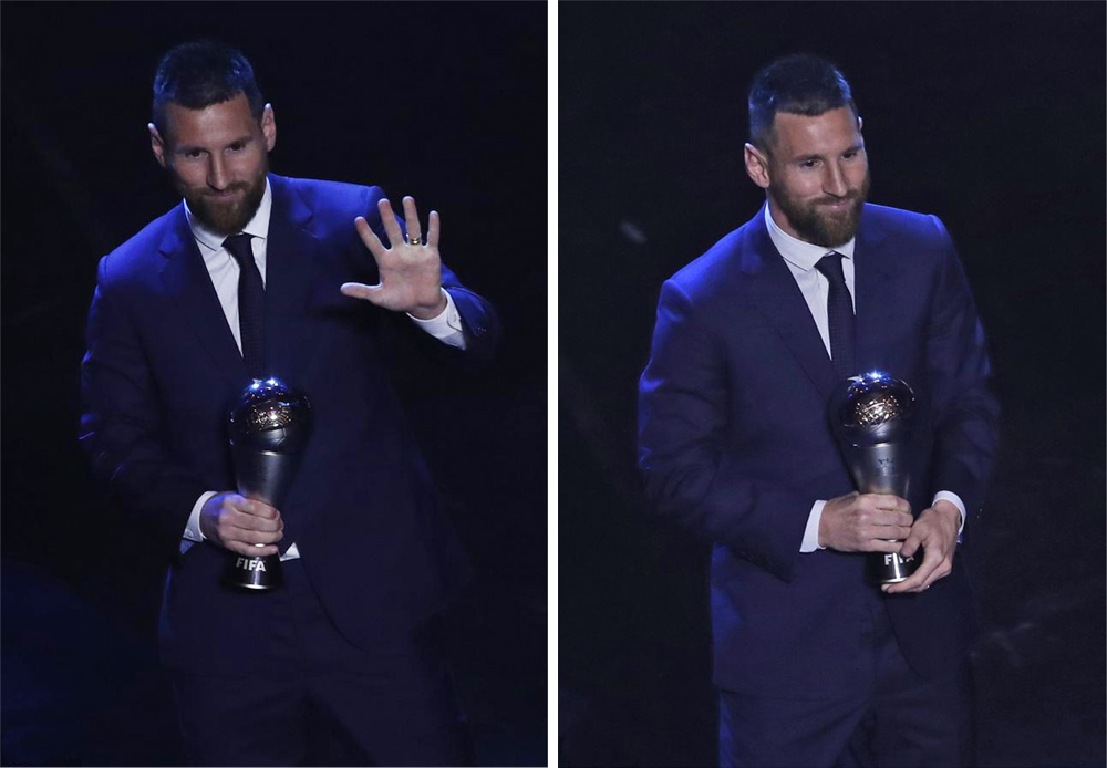 梅西第六次当选足球先生!寸头配西装领奖荷尔蒙爆棚,32岁正当年