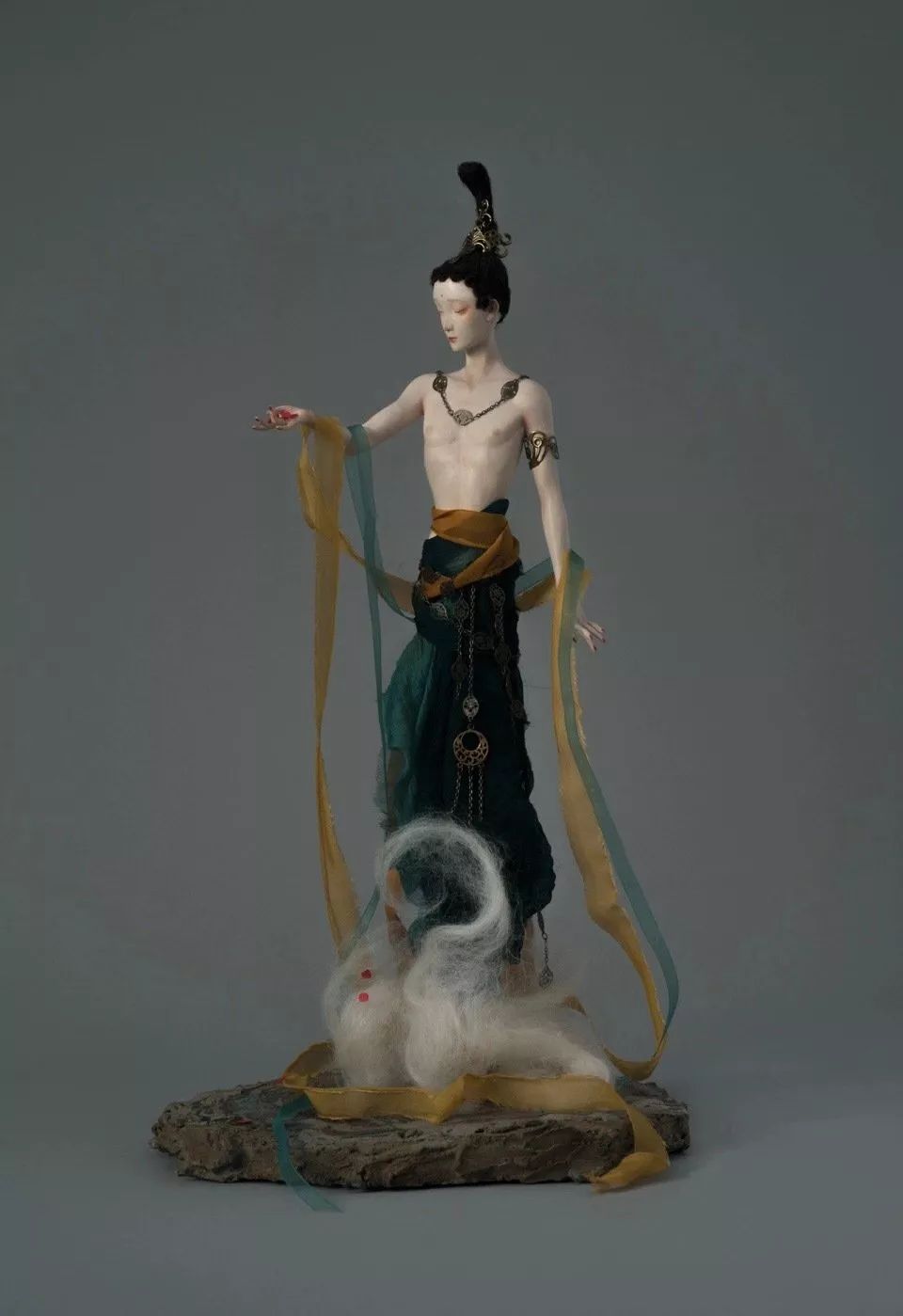 中国风雕塑花雕老吴若以色见我系列