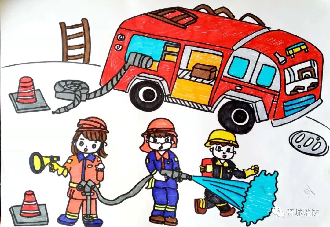 我是小小消防员绘画作文征集活动作品展示五