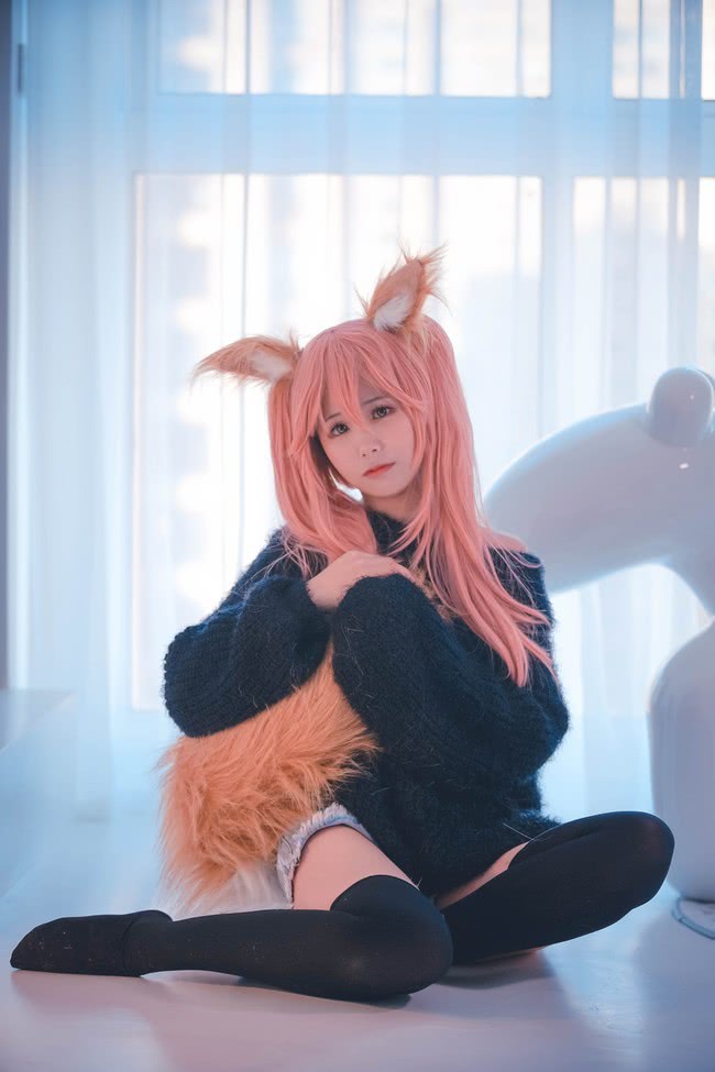 cos:兽耳玉藻前,萌妹子的家居日常