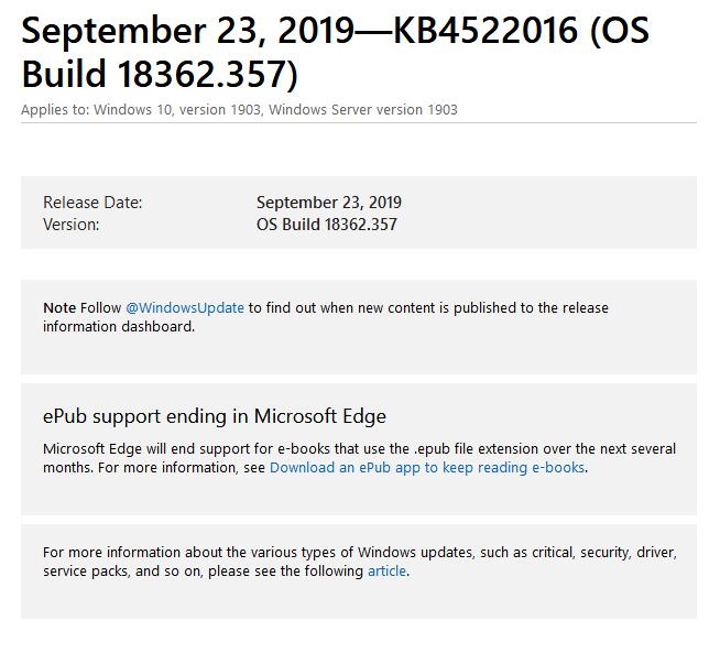 微软发布Win10可选功能更新：内含针对IE的安全更新