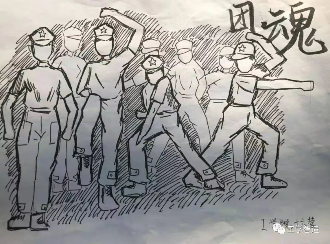 军训生活绘画作品图片