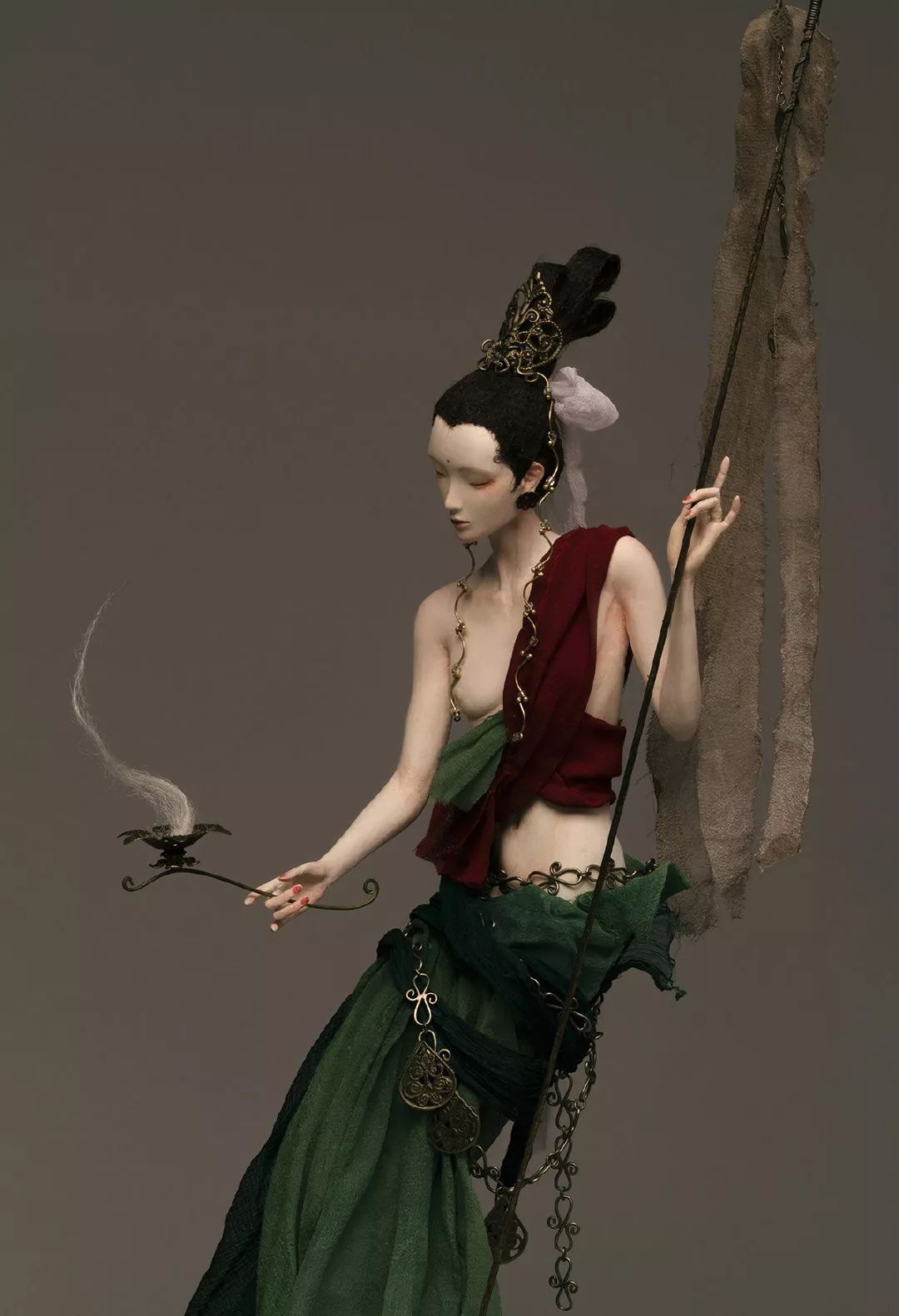 中国风雕塑 | 花雕老吴"若以色见我"系列