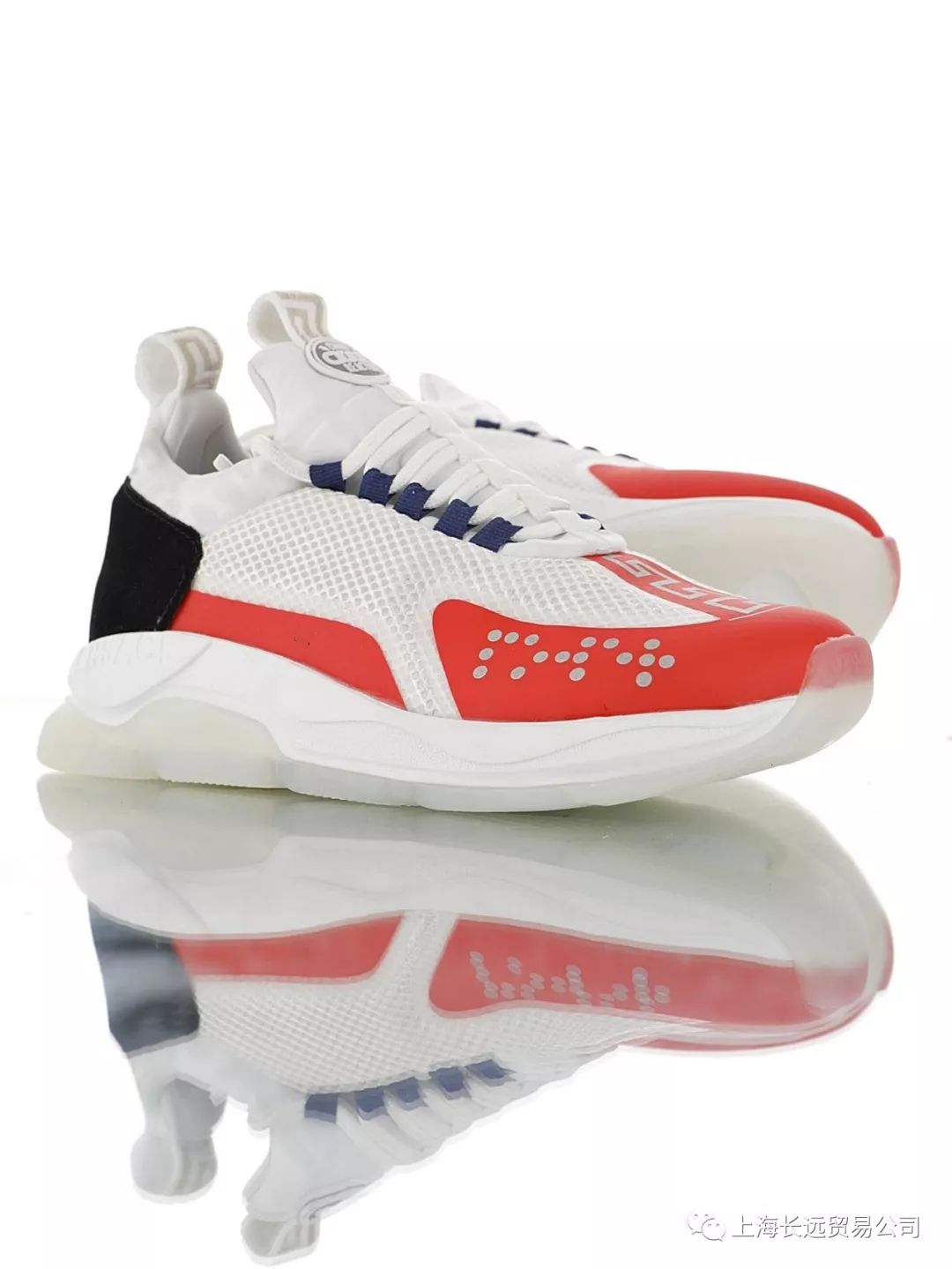 范思哲简版交叉纹老爹轻量网面复古慢跑鞋