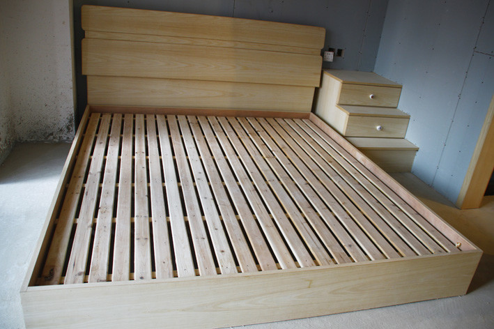生态板木工做床效果图图片