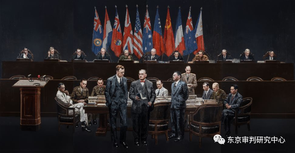 《正义的审判——纪念东京审判宣判71周年》油画,图片展在侵华日军