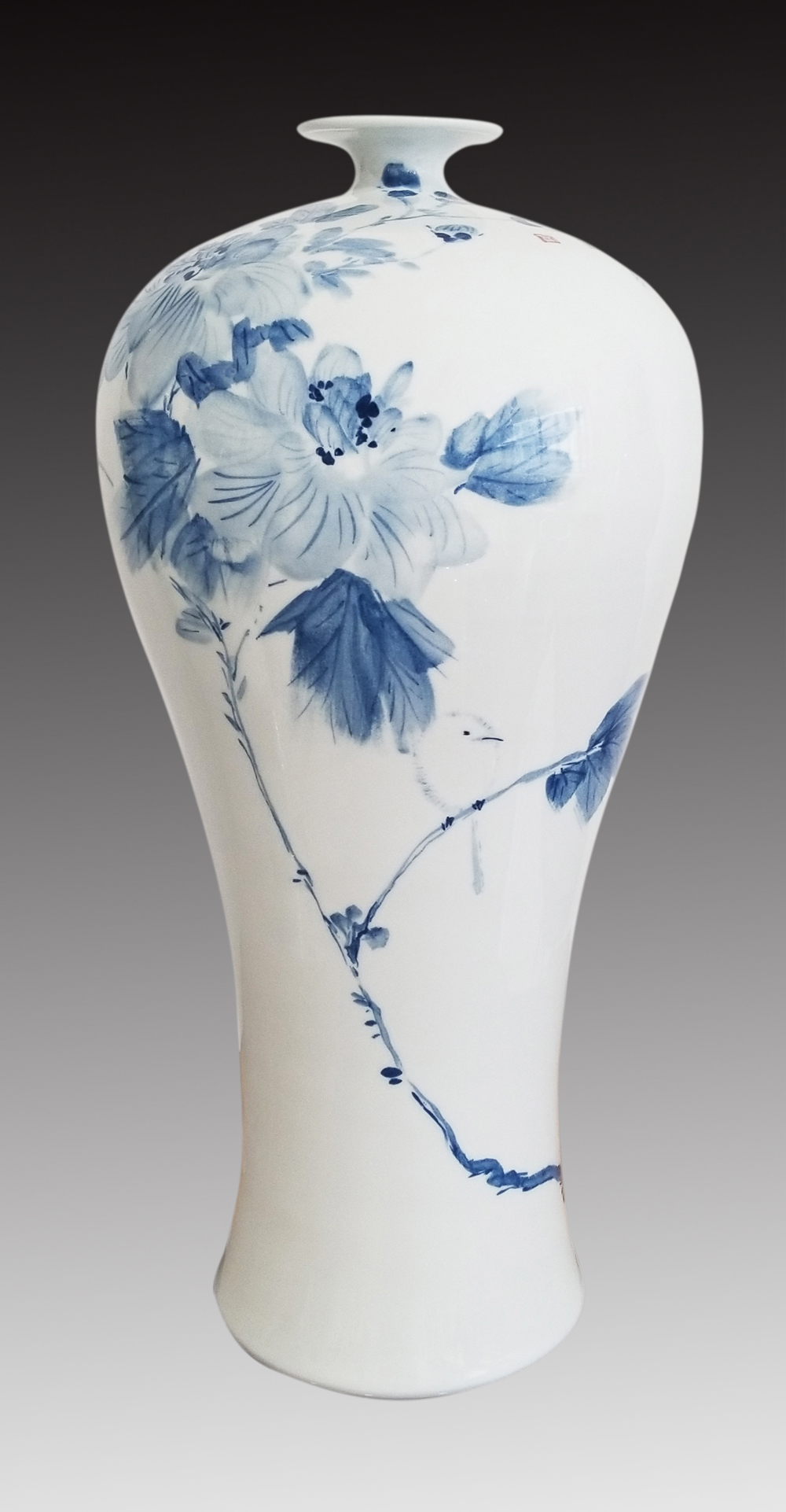 画瓷作品(三)然后,忐忑期待青花暮雪在一层薄透明