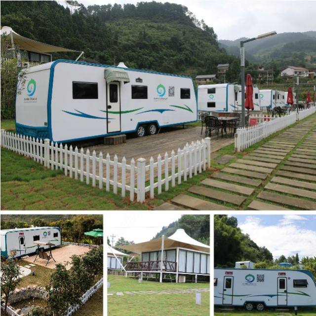 帐篷,单门房车,双门房车房车分板辽湖房车营地和青山湖营地酒店环境