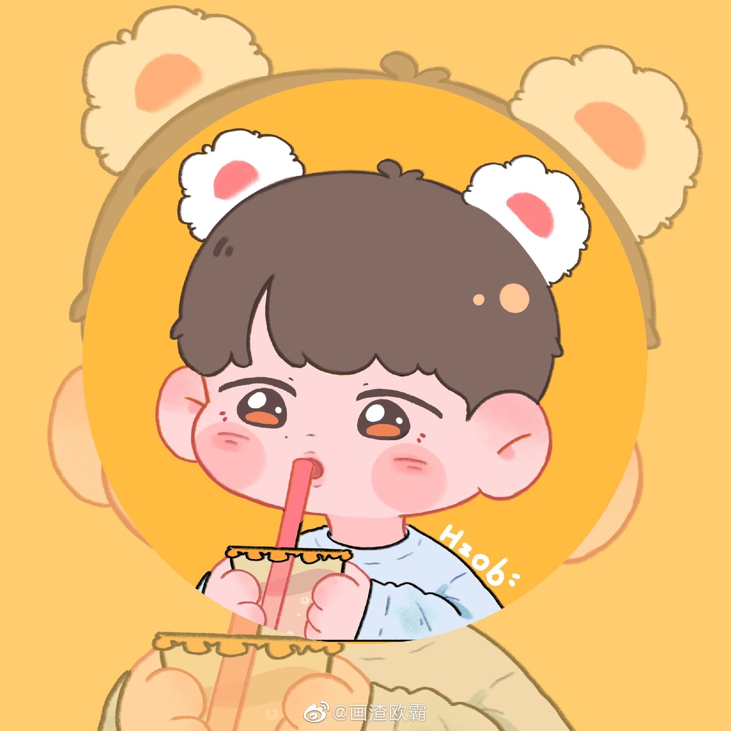 下午茶时间必备和可爱熊熊汀一起喝杯珍珠奶茶吧