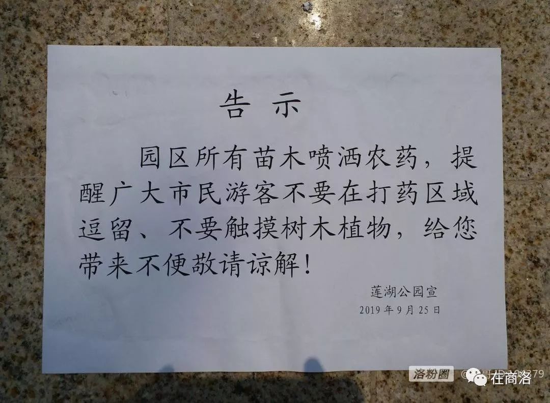 微报莲湖公园喷撒农药游客请注意安全商州二龙山水库