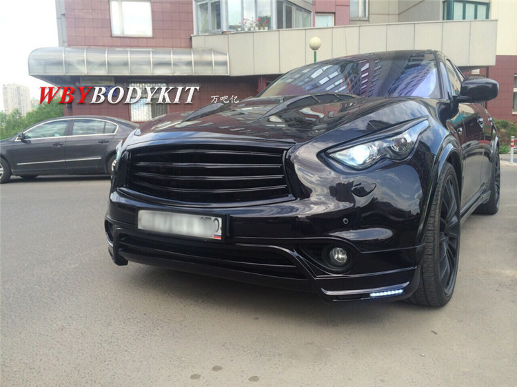 英菲尼迪qx70改装俄罗斯大小包围fx35升级前唇后唇中网侧裙尾翼