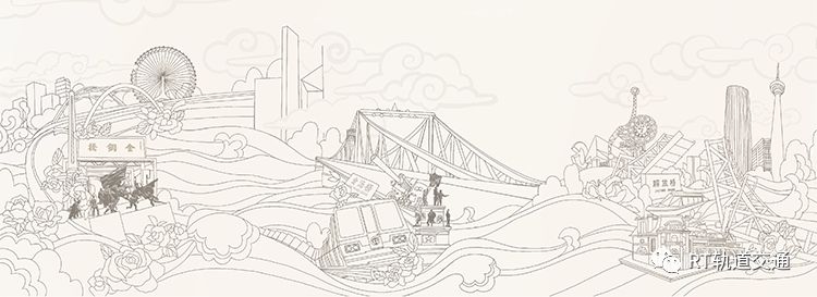 天津海河全景简笔画图片