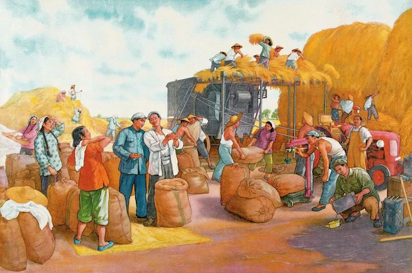 美术印记70年|都在画丰收,关良钱松喦王盛烈还是大不相同_年画