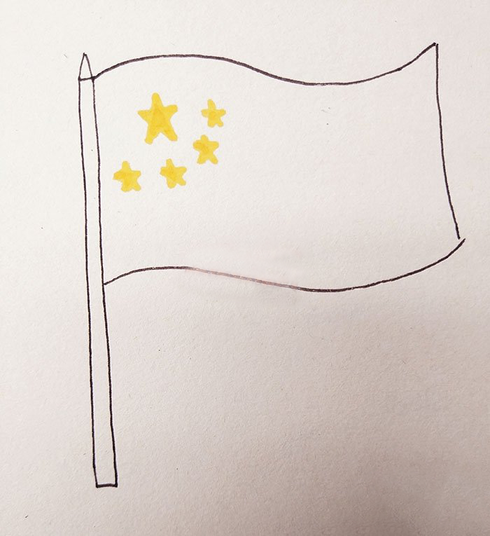 国旗图画手绘图片