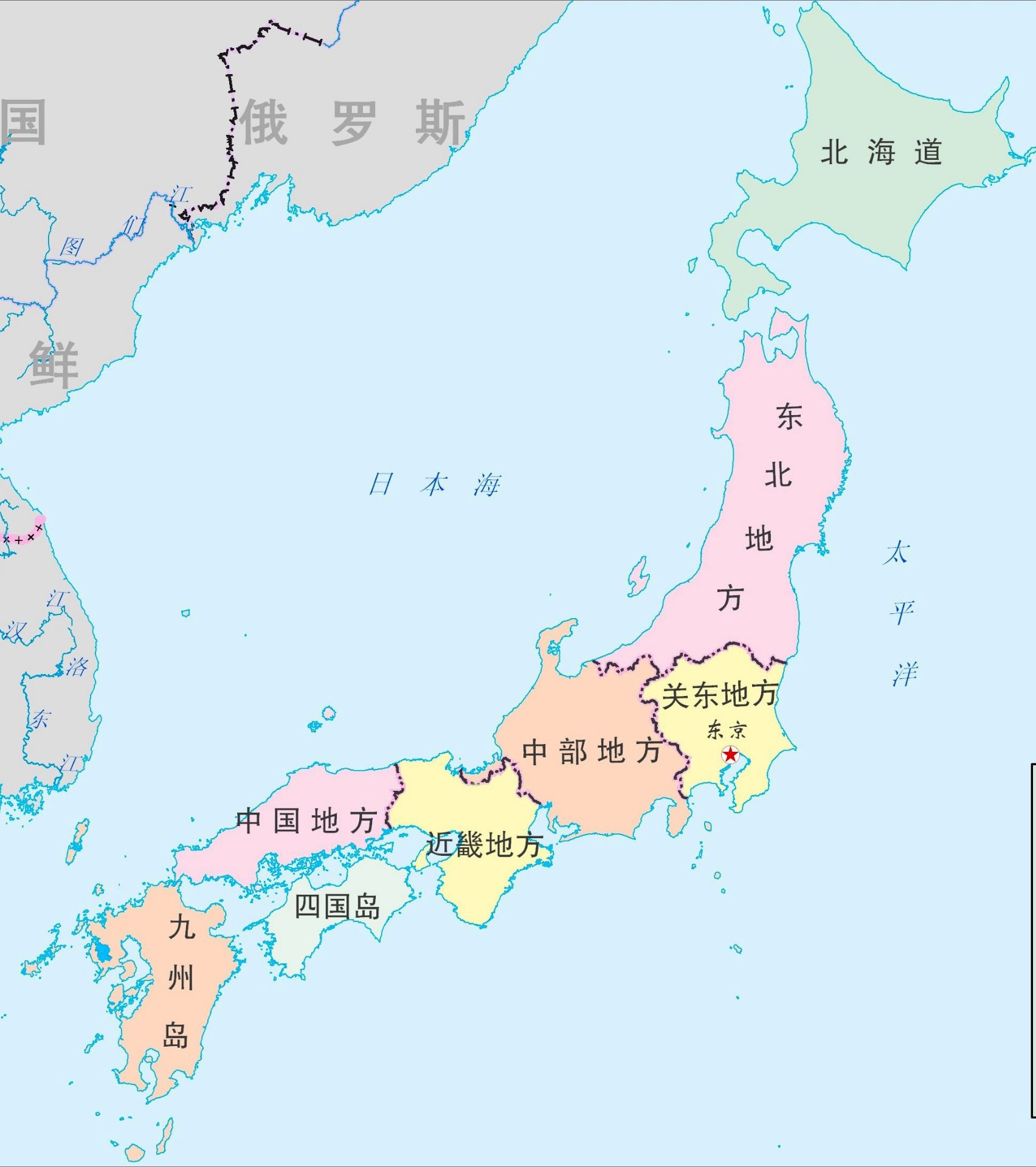 日本地形图高清可放大图片