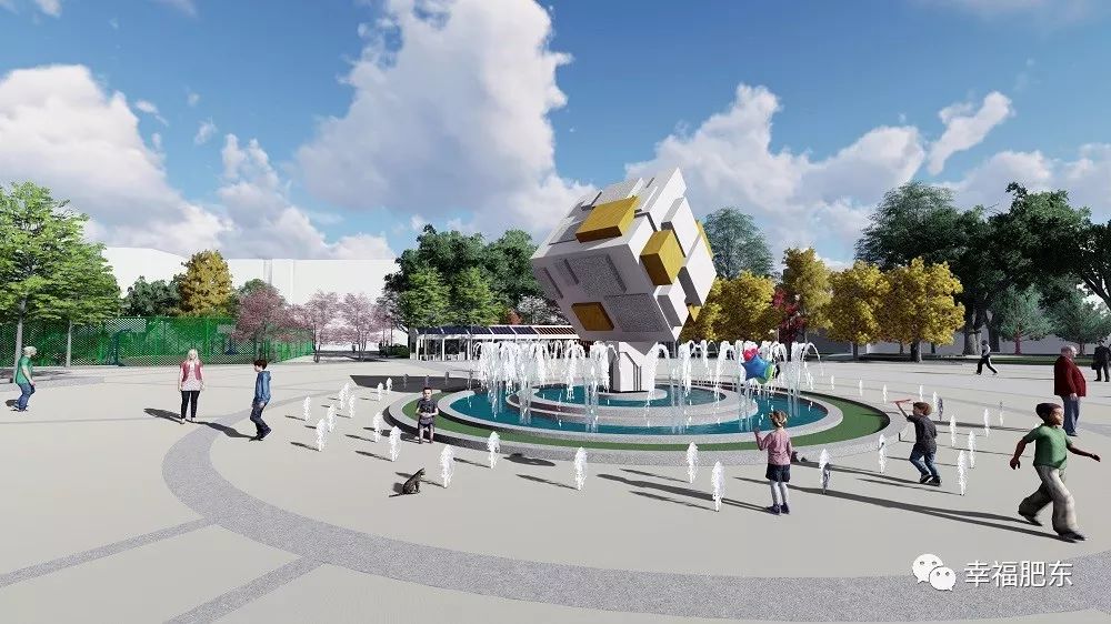 占地15100平方米肥东县政府广场城市公园项目效果图已出