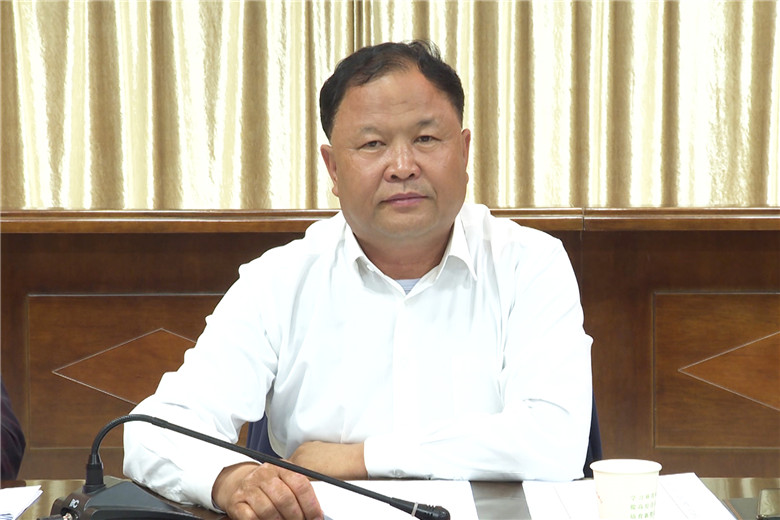 县委书记杨成林代表县委常委会班子,并结合个人就主题教育中的学习