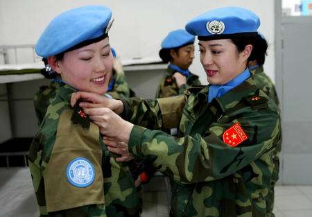 中国半岛刚果来了首批中国维和女兵