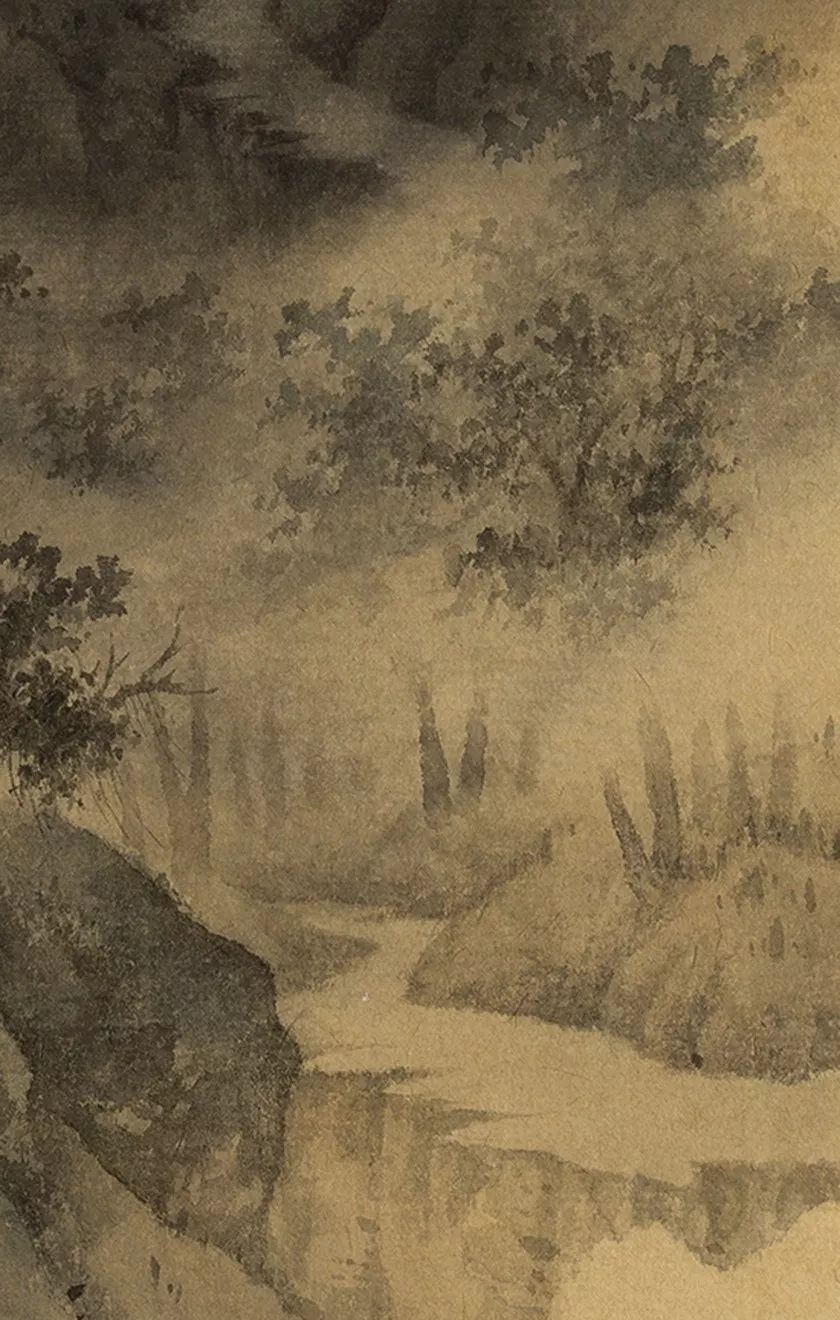 雨山飞瀑图(局部)溪山初月 纸本 32x42cm 2019溪