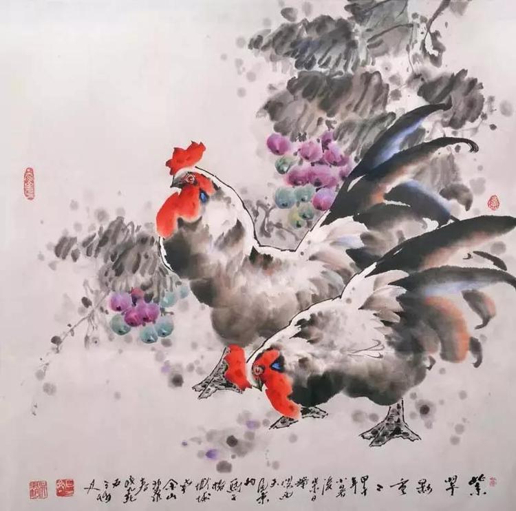 书画名家东南鸡王著名画家吴秉钧作品赏析