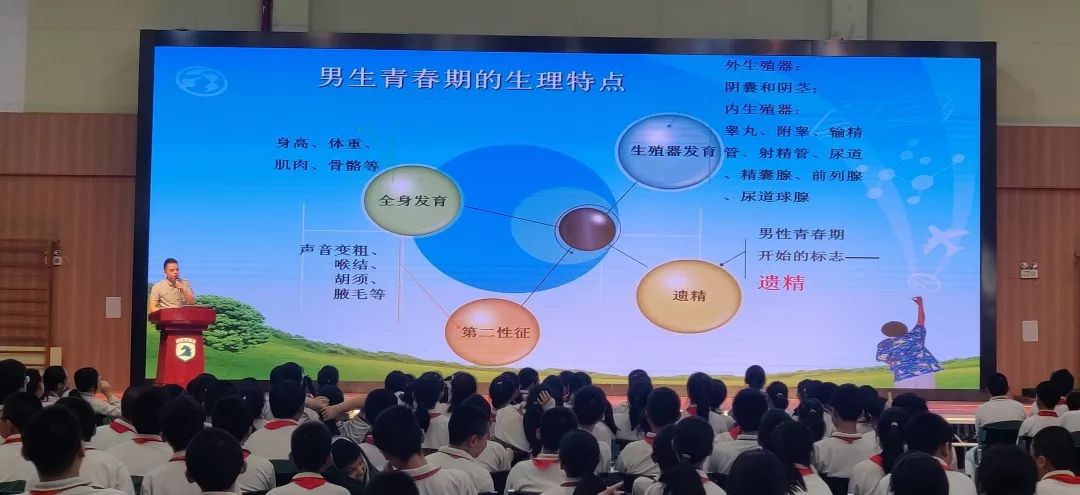 二师兄——朱医生在与同学们的互动交流中,将男生青春期生理特点,生殖