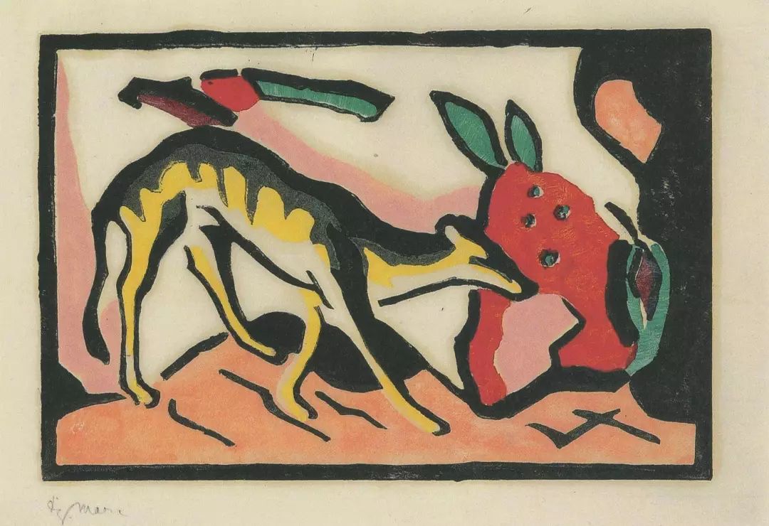 内页部分展示1912年《青骑士年鉴》的封面早期,康定斯基尤其喜爱民间