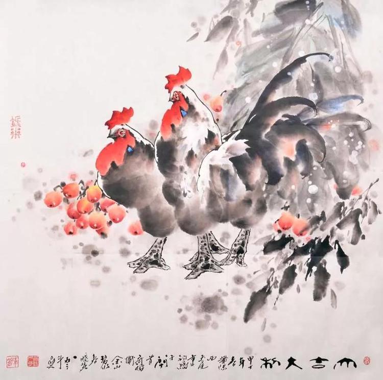 书画名家东南鸡王著名画家吴秉钧作品赏析