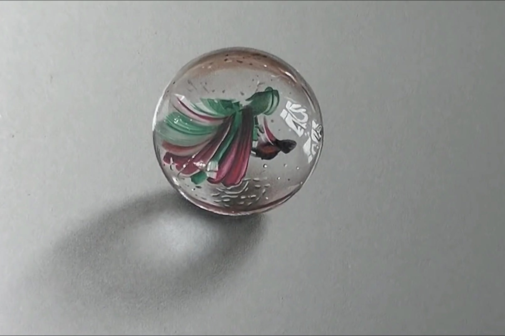 手绘绘画画一颗弹珠回忆一下童年你们小时候有玩过吗