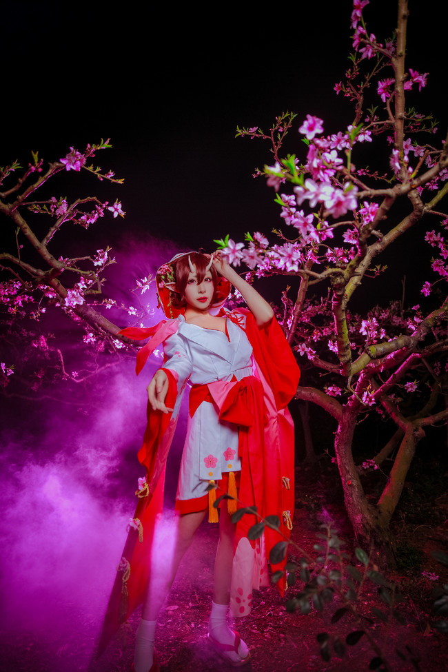 阴阳师手游,桃花妖cosplay