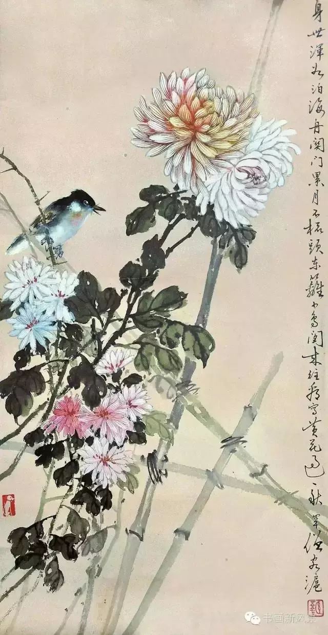 嶺南畫派名家黃幻吾先生筆下的菊花!_作品