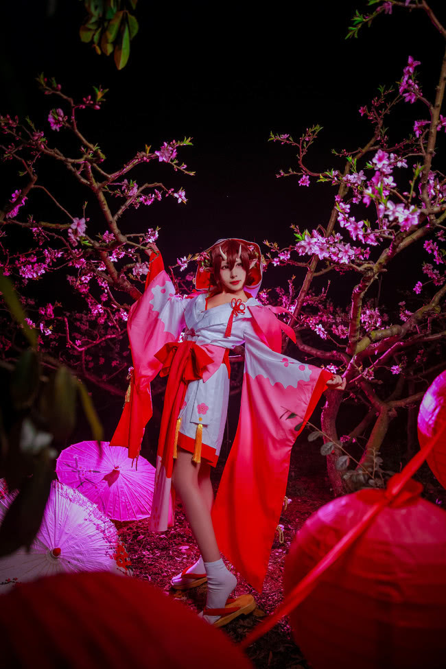 阴阳师手游,桃花妖cosplay