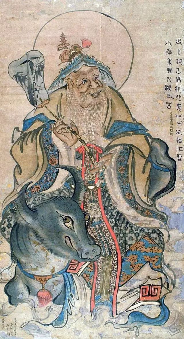 传说老子骑青牛出函谷关,被关令尹喜拦下,求老子传授著述,于是老子留