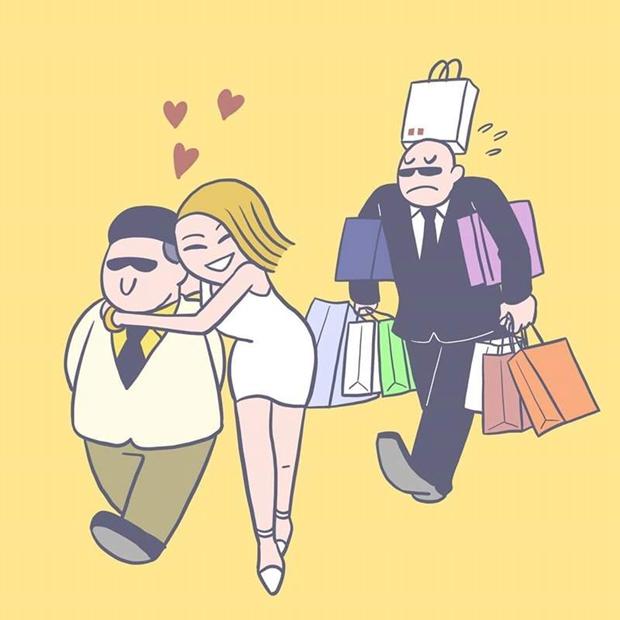 插画家描述了有钱人的生活简单粗暴有效率漫画