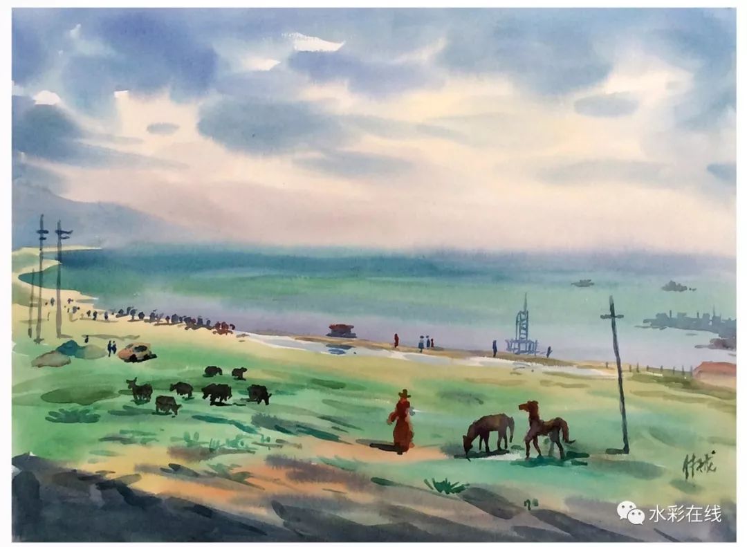 付子龙青海写生作品赏析_水彩画
