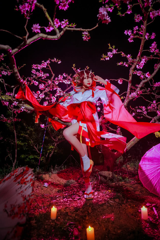 阴阳师手游,桃花妖cosplay