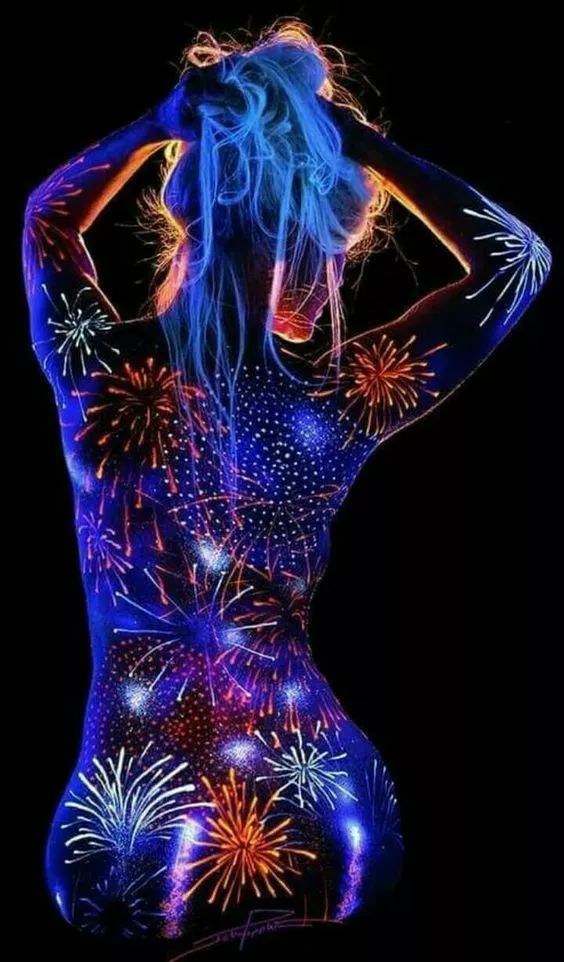 书画人体彩绘独特的艺术