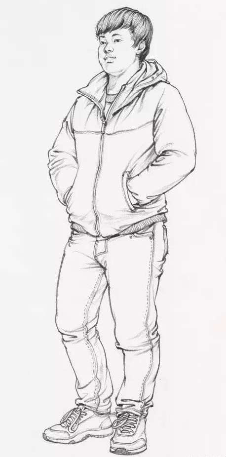 连续不同的临摹角度速写全部角度