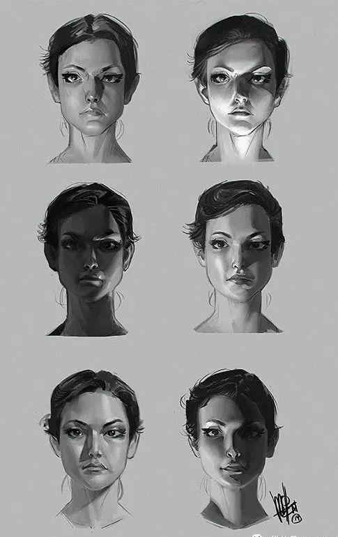 人物不同角度光源效果