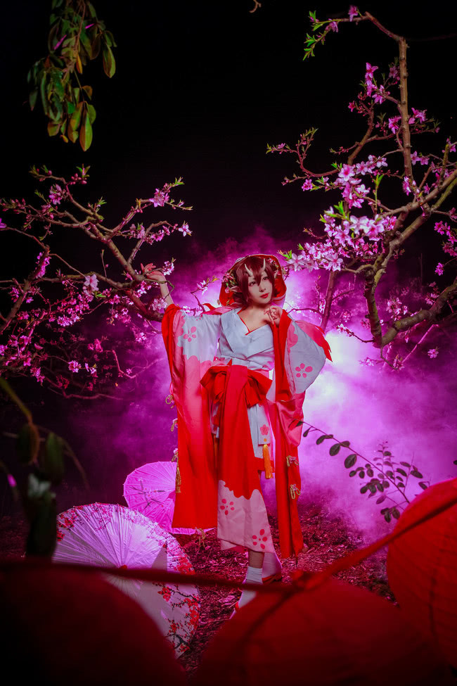 阴阳师手游,桃花妖cosplay