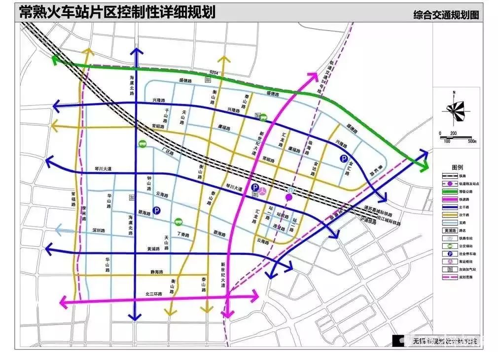 常熟市城铁片区控制性详细规划 2条城市快速路 北三环路和新世纪