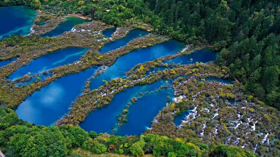 长海,五花海…航拍照片,美到窒息!_九寨沟