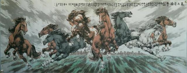 扬蹄千骥伴昂首百川鸣陈云鹏龙马精神系列画作欣赏