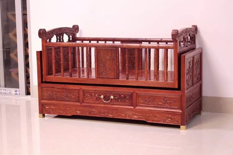 缅甸花梨(大果紫檀)婴儿床摇篮