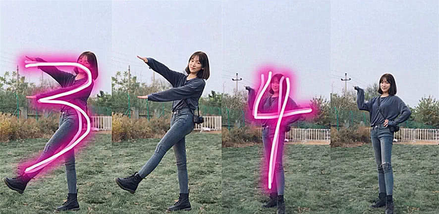 身体自然侧歪,这样既生动又不呆滞,数字二就更简单了,用胳膊摆出二的