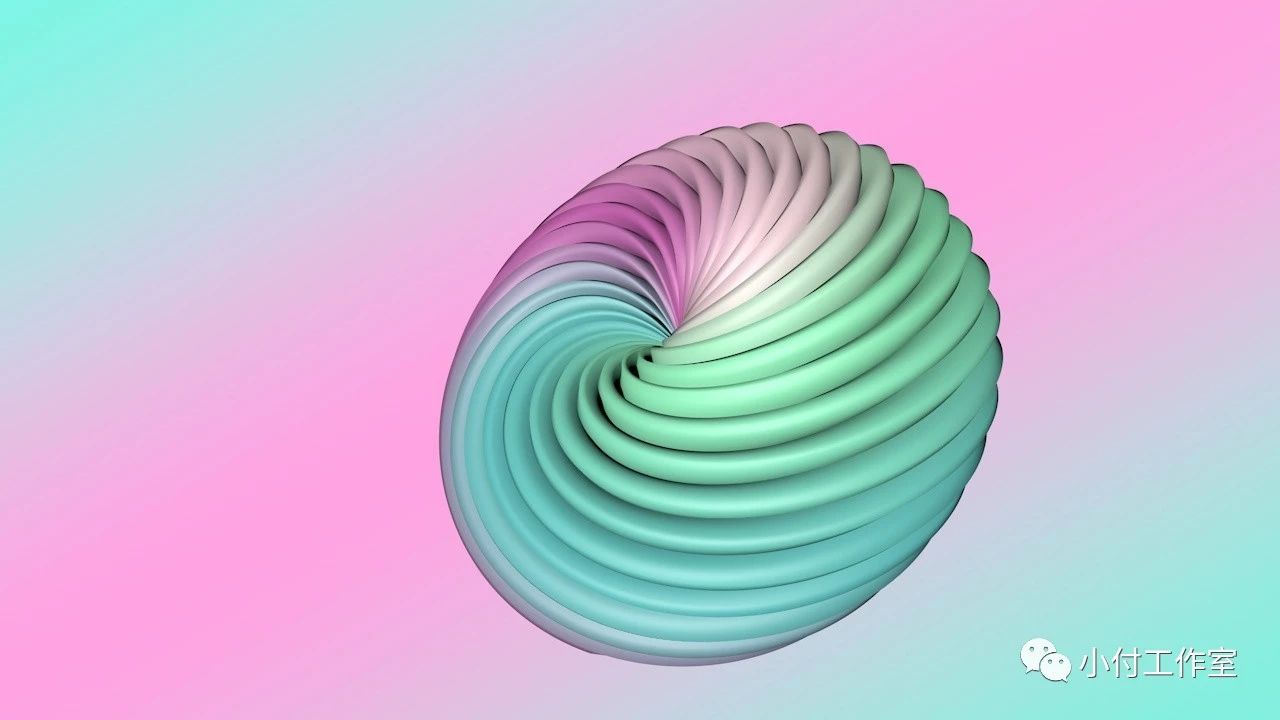 基础c4d教程如何制作简单的渐变螺旋模型